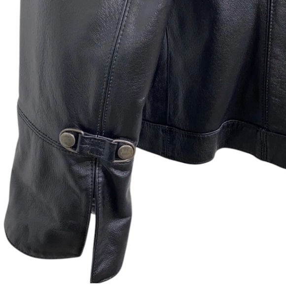Pamela McCoy Black Genuine Leather Jacket W/Bell Sleeves Size 1x - Picture 5 of 7